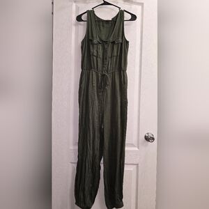 Rebellion Olive Green Sleeveless Jumpsuit